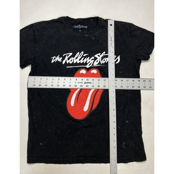 The Rolling Stones Graphic T-shirt Women Medium Black Acid Wash Music - Picture 5 of 5